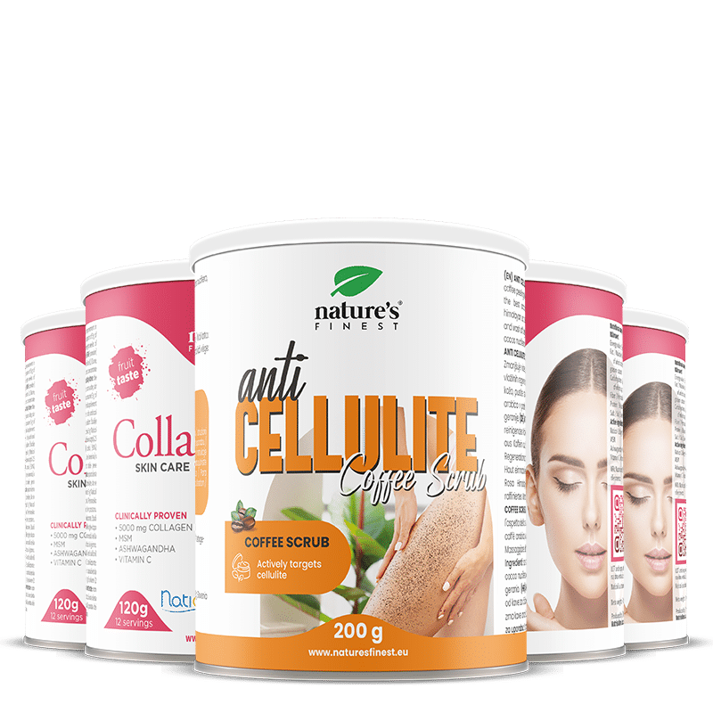 4x Kolagen SkinCare + Anti Cellulite piling od kave paket