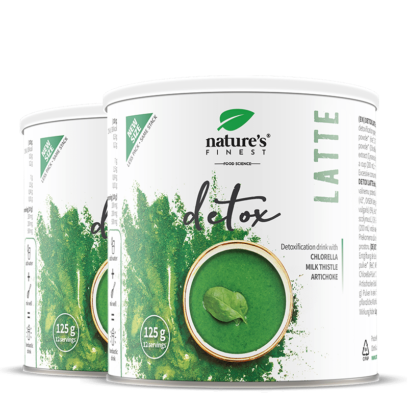 Nature's Finest Detox Latte | superfood detox latte za čišćenje tijela | klorela + sikavica + artičoka za probavu, nadutost i kontrolu tjelesne težine