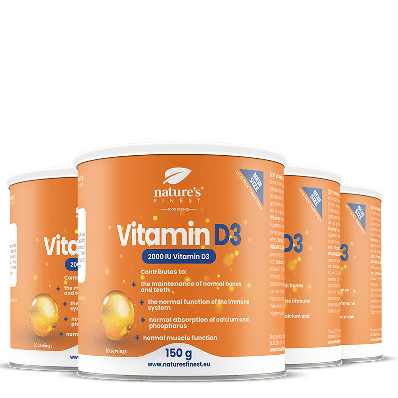 Nature's Finest Vitamin D3 3+1 | lako miješajući D3 prah za napitak s okusom limuna | 1000 IU vitamina D3 po dozi